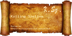 Kolling Szelina névjegykártya